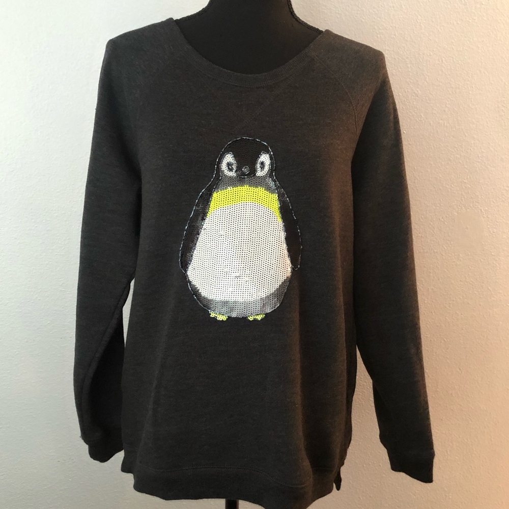 American Eagle rare sequin penguin sweater.